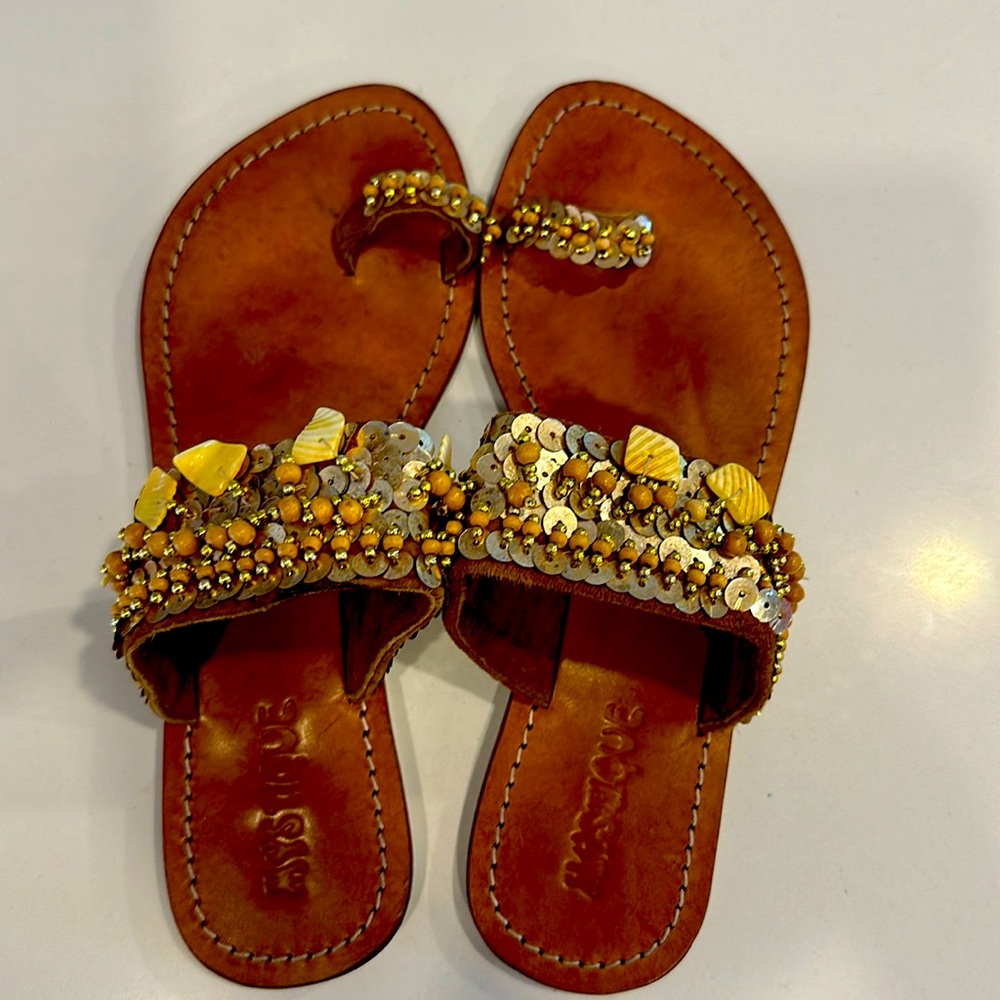 Mystique gold sandals worn only a few times